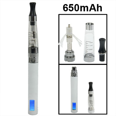 650mAh Quit Smoking USB Rechargeable Electronic Cigarettes with LCD Power Display & 1.6mL Detachable Transparent Atomizer