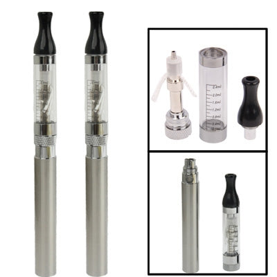 2 PCS 1100mAh T2S Quit Smoking USB Rechargeable Electronic Cigarettes with 2.4mL Transparent Detachable Atomizer