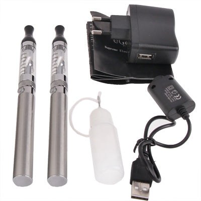 2 PCS 1100mAh T2S Quit Smoking USB Rechargeable Electronic Cigarettes with 2.4mL Transparent Detachable Atomizer