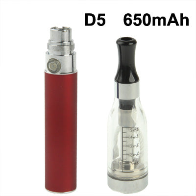 D5 650mAh Single Stem USB Rechargeable Electronic Cigarette with 5ML Atomizer